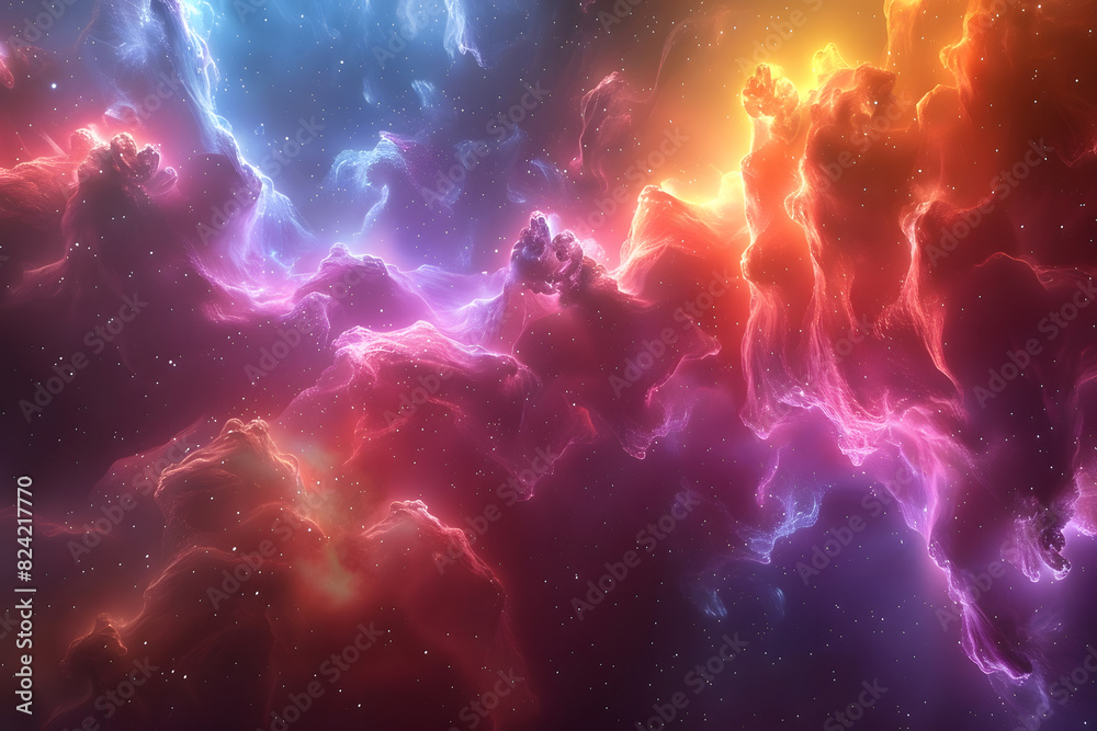 Big Bang colorful space galaxy fog cloud nebula. Universe science astronomy and stary night cosmos mockup background. Supernova concept wallpaper. Big Bang colorful space galaxy fog cloud nebula. Universe science astronomy and stary night cosmos mockup background. Supernova concept wallpaper.