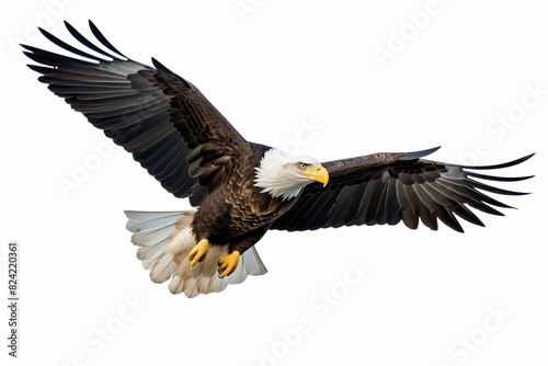 A large eagle is flying in the sky