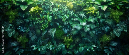 Background Tropical. Nestled within the lush rainforest foliage, hidden streams and waterfalls weave through the landscape, their gentle sounds enhancing the forest's serene atmosphere.