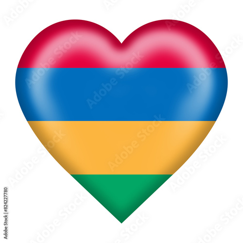 Mauritius flag heart button with clipping path Free Download Mauritius flag heart button with clipping path - GFXLoad