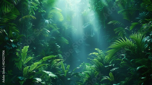 Background Tropical. The dense foliage of the rainforest, with its towering trees and sprawling undergrowth, creates a maze-like environment filled with natural wonders at every turn.