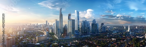 The skyline of the cityscape in Slametreyeyak with Byrne Tower skyscrapers and buildings