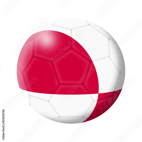 Greenland soccer ball football with clipping path