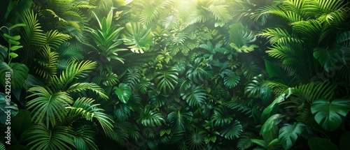 Background Tropical. Entering the lush rainforest feels like stepping back in time, where ancient trees stand as silent protectors of countless hidden species. © BlockAI