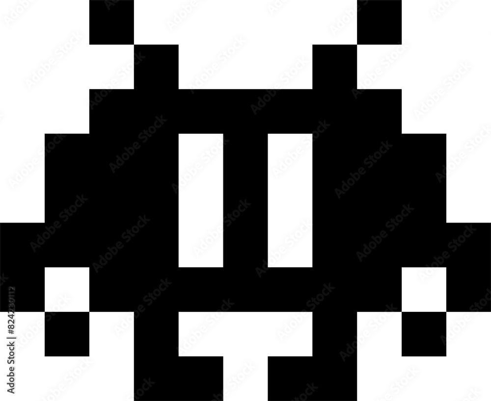 Doodle 8-bit pixel art monster, cute creature Doodle 8-bit pixel art monster, cute creature