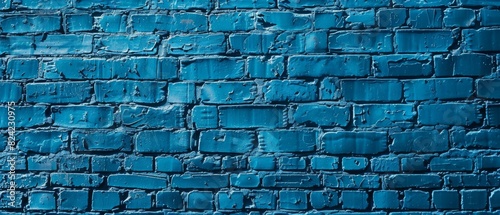 Urban and industrial background with blue brick texture. Full frame image for website backgrounds  presentations  etc.