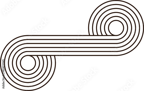 Circular shape, zen stripy figure design