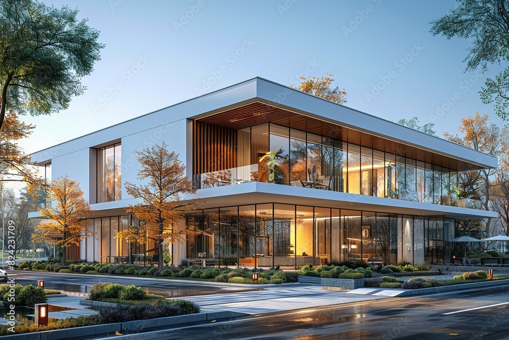 Fototapeta premium A modern small villa