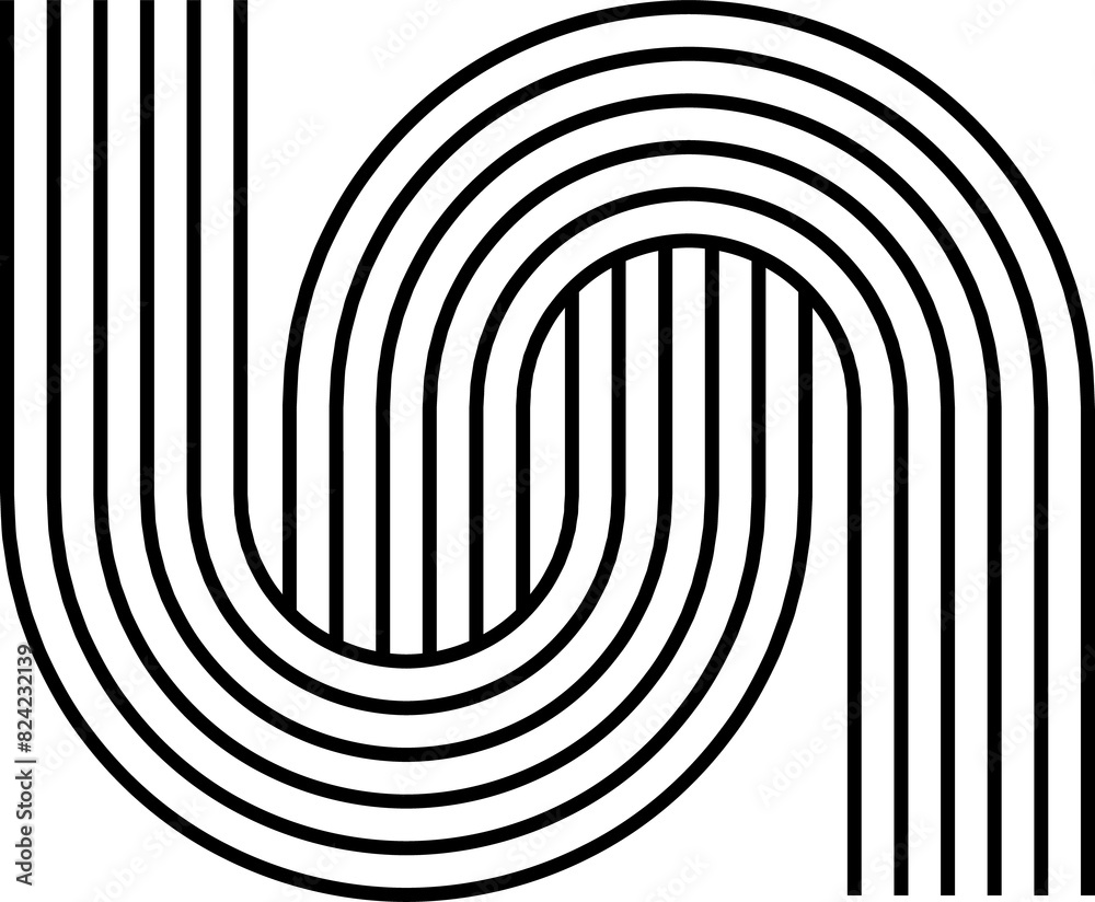 Obraz premium Complex stripy zen shapes or arches