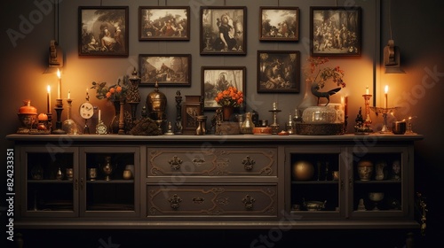 A photo of a well-arranged and styled sideboard