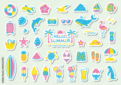 夏をイメージしたベクターイラストセット
