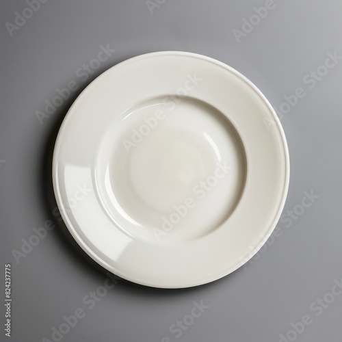 white plate  top view with neutral background