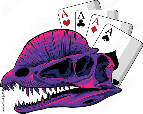 skull of dilophosaurus dinosaur vector illustration design