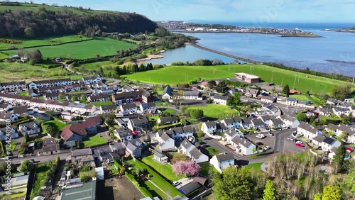 Aerial view of Glynn Village Larne County Antrim Northern Ireland photo