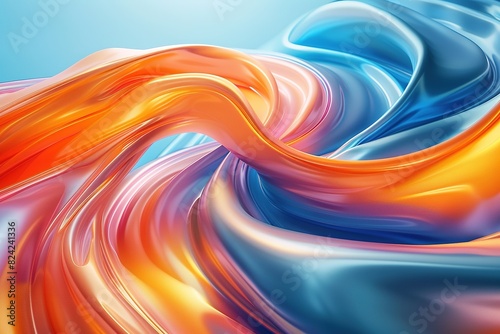 Colorful paper and flowing liquid