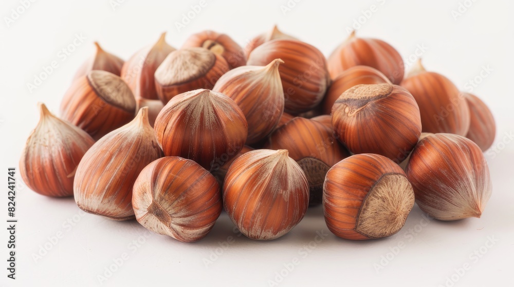 Hazelnut pictured on a white backdrop Hazelnut pictured on a white backdrop