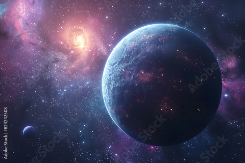 Big Bang colorful space galaxy fog cloud nebula. Universe science astronomy and stary night cosmos mockup background. Supernova concept wallpaper.