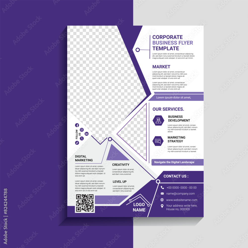 Obraz premium Modern company promotional flyer template