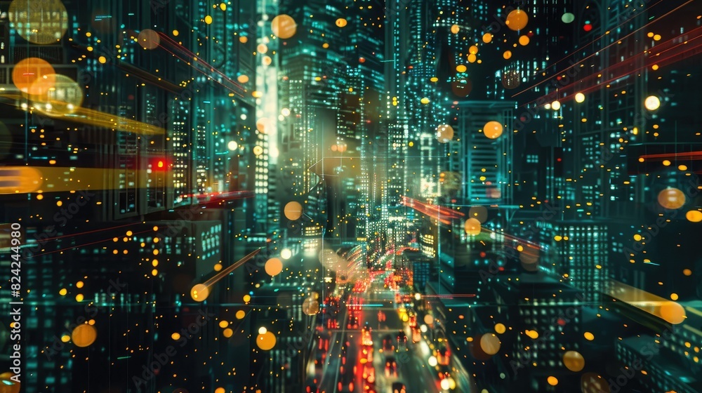 Abstract city lights blurred at night Abstract city lights blurred at night
