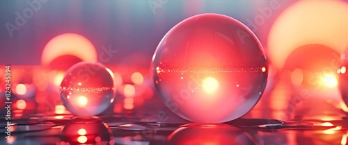 Minimalist 3D-rendered glowing orbs, abstractly visualizing futuristic energy sources photo