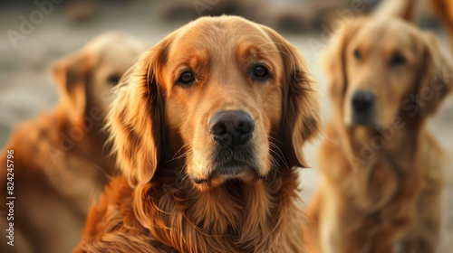 Retrievers that are gold in color photo