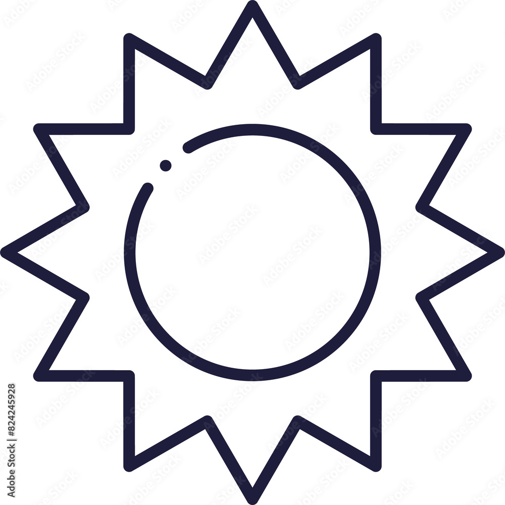 Sun sunburst shine or twinkles minimal line frame Sun sunburst shine or twinkles minimal line frame