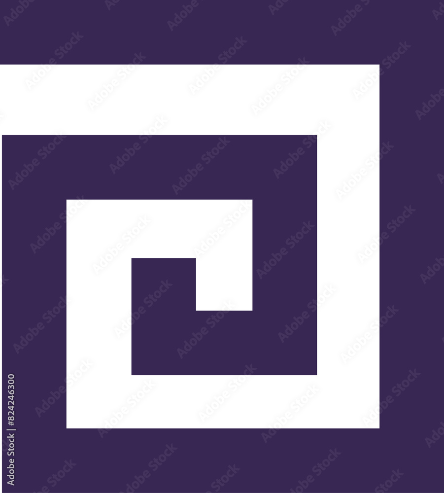 Abstract modern figure, square spiral line Abstract modern figure, square spiral line