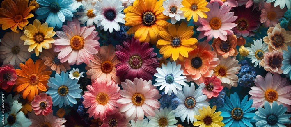 Vibrant Collection of Colorful Daisies in Bloom Vibrant Collection of Colorful Daisies in Bloom