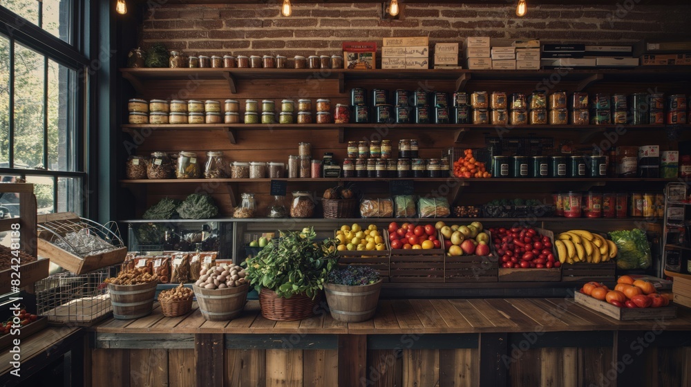 Rustic Grocery Store with Fresh Produce