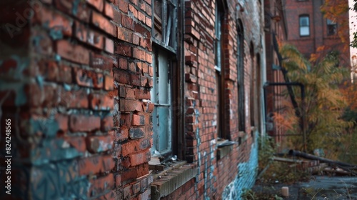 Crumbling brick buildings once bustling offices and bunkhouses for the workers. © Justlight