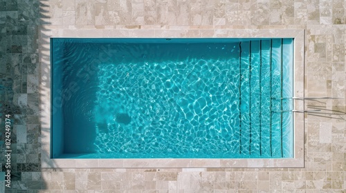 Clean swimming pool view from above background wallpaper