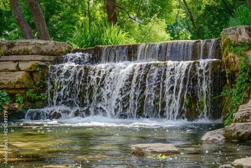 beautiful small waterfall - generative ai