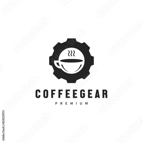 coffee gear vintage icon logo design inspiration