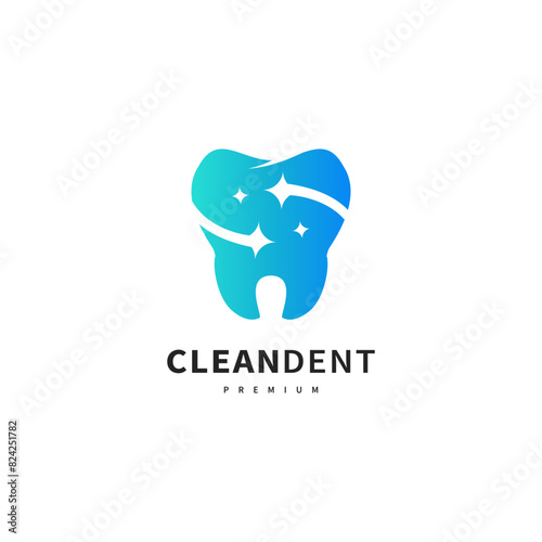clean dentist logo design illustration 2