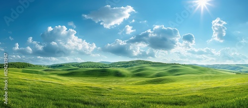 Sunny Hills with Rolling Green Meadows