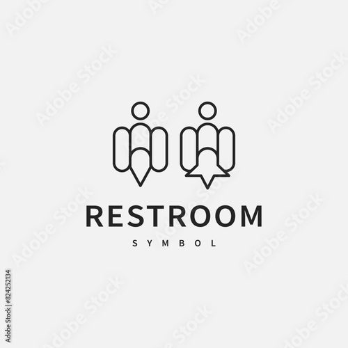 man and woman vector illustration for restroom sticker icon logo design 2
