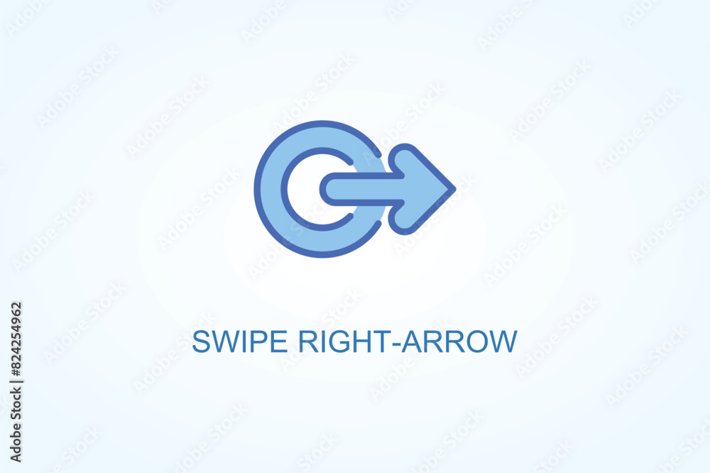 Swipe Right arrow vector  or logo sign symbol illustration