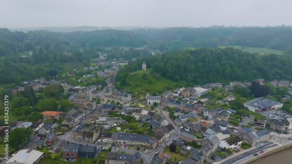 Aerial video of the elevations and the city of Hamoir Belgium Aerial video of the elevations and the city of Hamoir Belgium