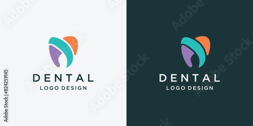 Dental care logo with colour logo design Inspiration