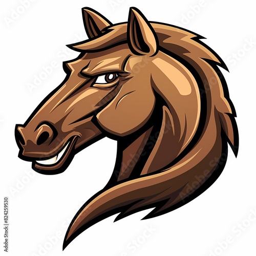 Mustang Horse Fierce Mascot Logo