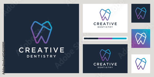 Abtract Dentistry clinic logo design inspiration