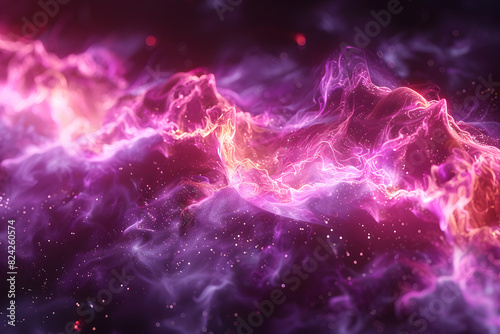 Big Bang colorful space galaxy fog cloud nebula. Universe science astronomy and stary night cosmos mockup background. Supernova concept wallpaper. © Алина Троева