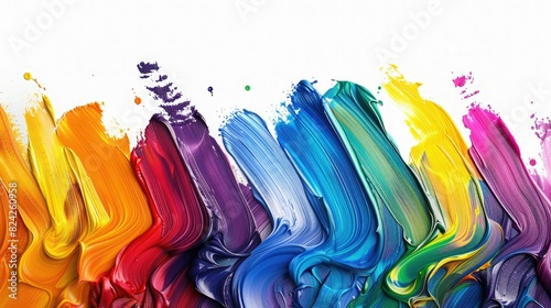 Colorful rainbow brush,  photo
