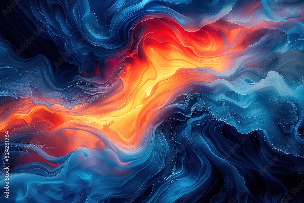 Obraz premium Rainbow Ink Whirlpool