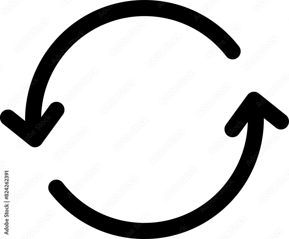 Circular arrow sign, geometric memphis shape Circular arrow sign, geometric memphis shape