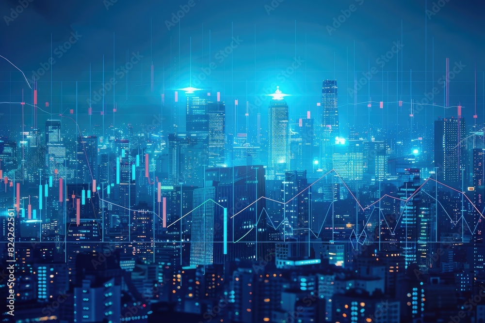 Obraz premium The Lines of Electronic Scattering and Cities