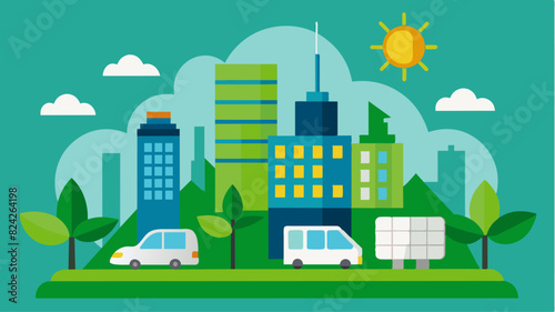 eco friendly city vector illustration