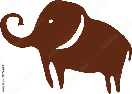 Mammoth cave painting, anthropology rock drawing