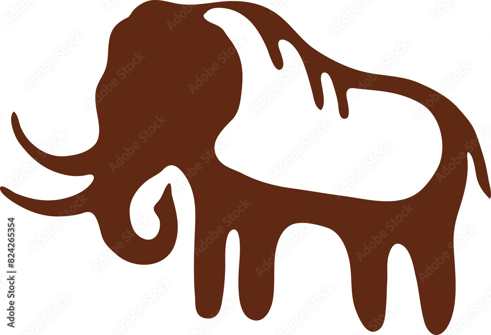 Mammoth cave painting, anthropology caveman art Mammoth cave painting, anthropology caveman art