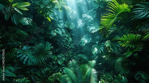 Background Tropical. Enveloped by verdant foliage  the rainforest s lush canopy acts as a testament to the power and beauty of nature  with its rich diversity and vibrant colors embodying.